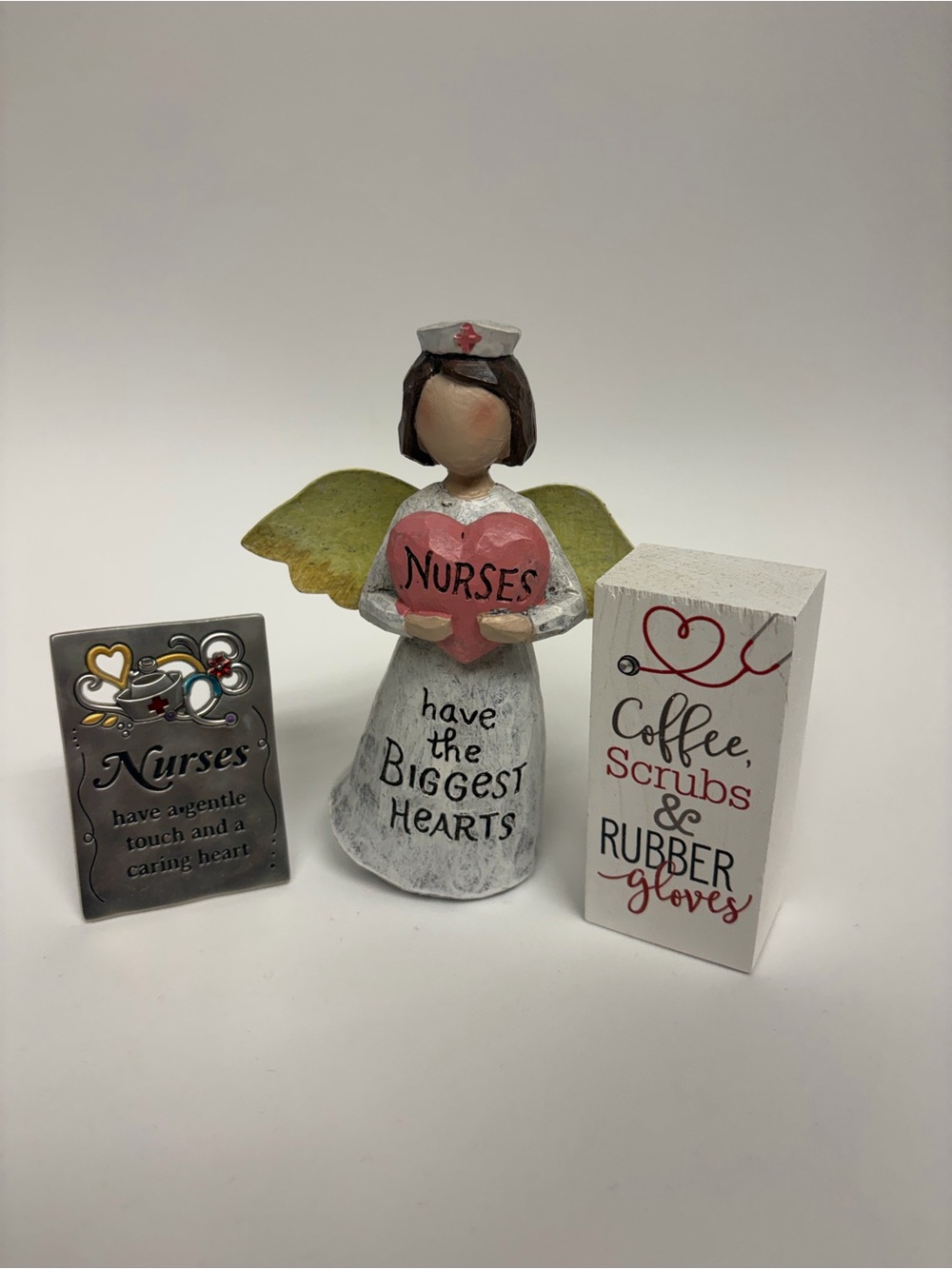 3pc Nurse Decor Gift Set Angel Figurine Signs Nursing